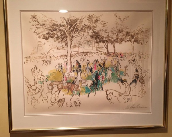 "Ascot Paddock"serigraph by Leroy Neiman