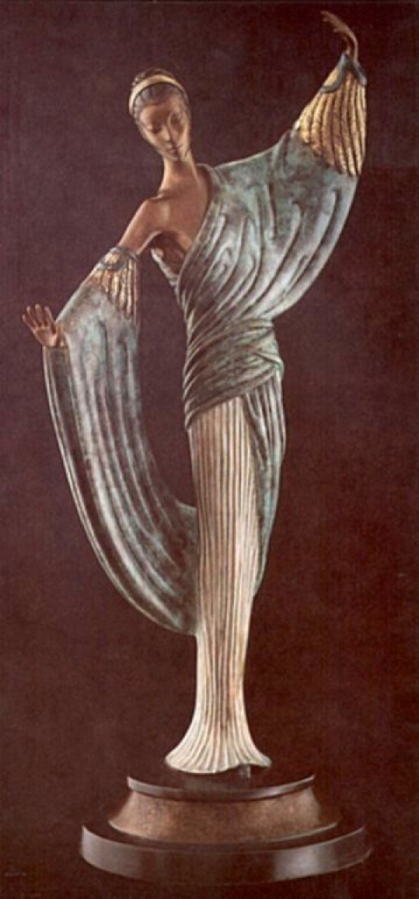 "In The Evening" Bronze Sculpture by Erte