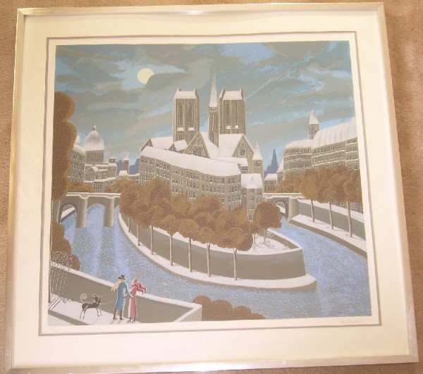 "Hour of the Wolf" Framed Serigraph by Thomas McKnight