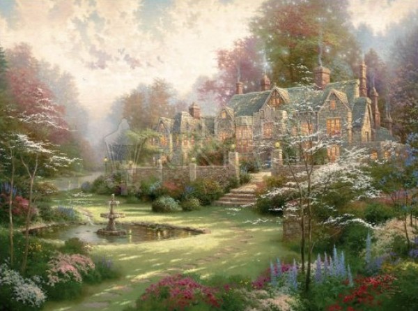 "Garden Beyond Spring Gate" Giclee on Canvas by Thomas Kincade