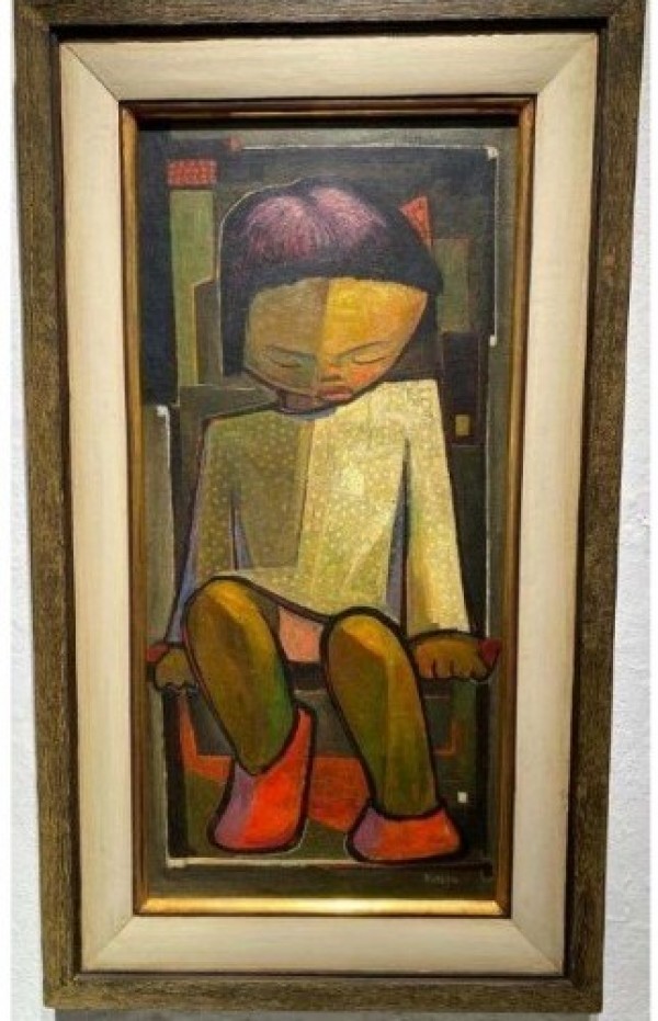 "Manuel" Original Oil on Wood by Angel Botello