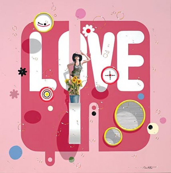 "Love" Hand-Pulled Serigraph/Canvas by Philippe Bertho