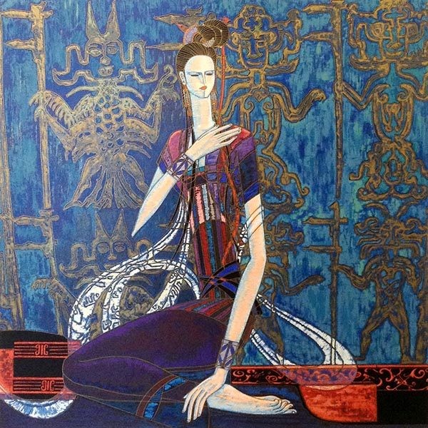 "Calling The Soul" Serigraph on Paper by Shao Kuang Ting