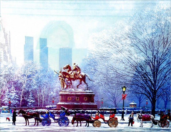 Central Park South 2006 Seriolithograph in Color on Paper by Alexander Chen