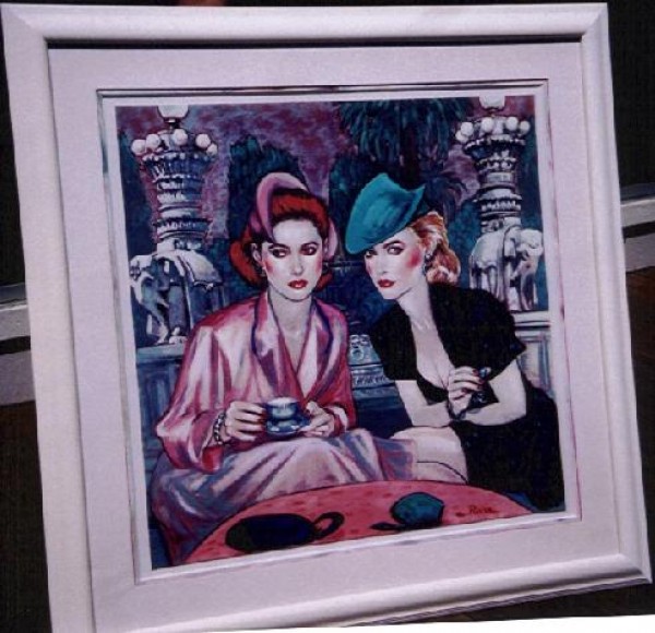 "Think I'm Gonna Like It Here" Framed, Hand-Embellished Serigraph by Colleen Ross