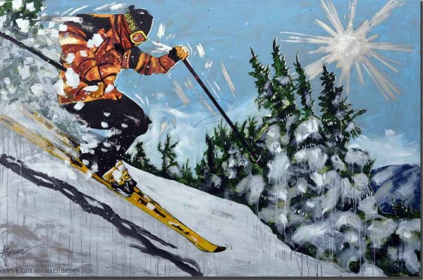 "Aspen" Original Mixed Media on Aluminum by Michael Bryan