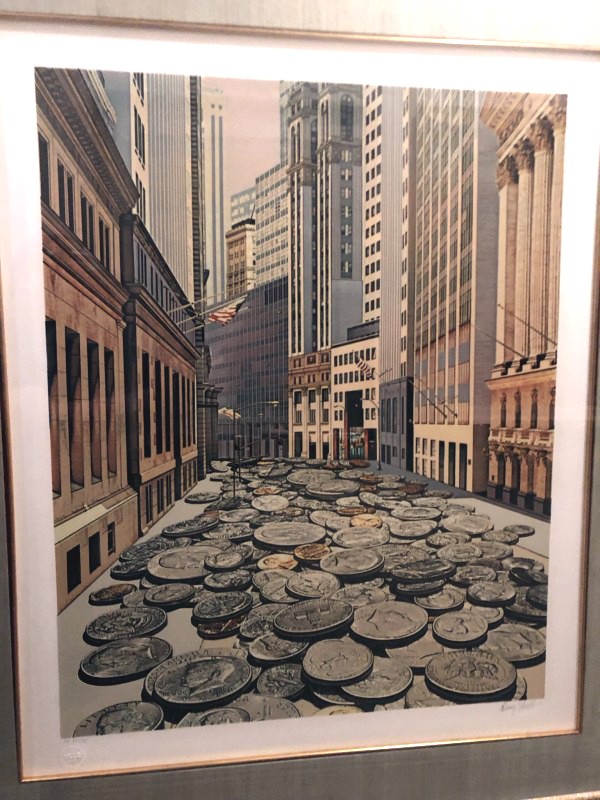 “Face Value” Hand-Embellished Serigraph on Paper by Doug Webb