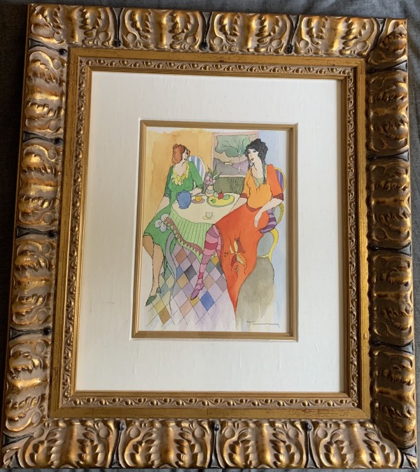 "True Friends #20" a unique mixed media signed and numbered by Itzchak Tarkay