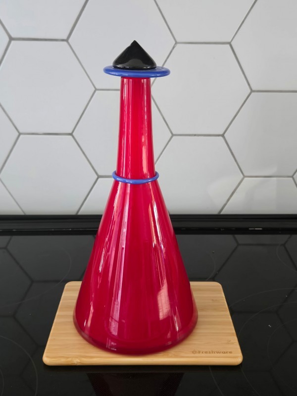 "Murano Hand-Blown Red/Black Decanter"