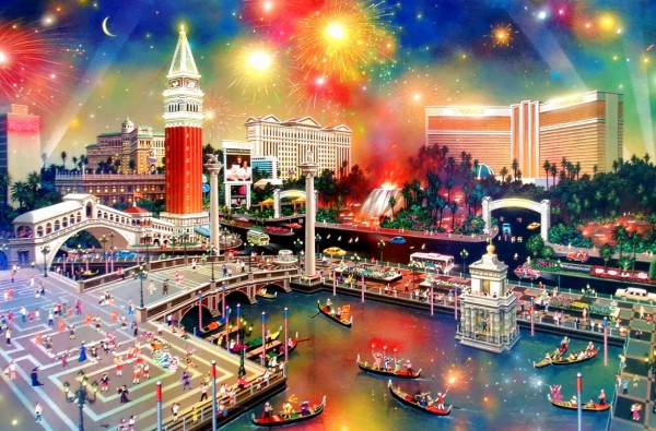 Grand View. Vegas 2002 Seriolithograph in Color on Paper by Alexander Chen