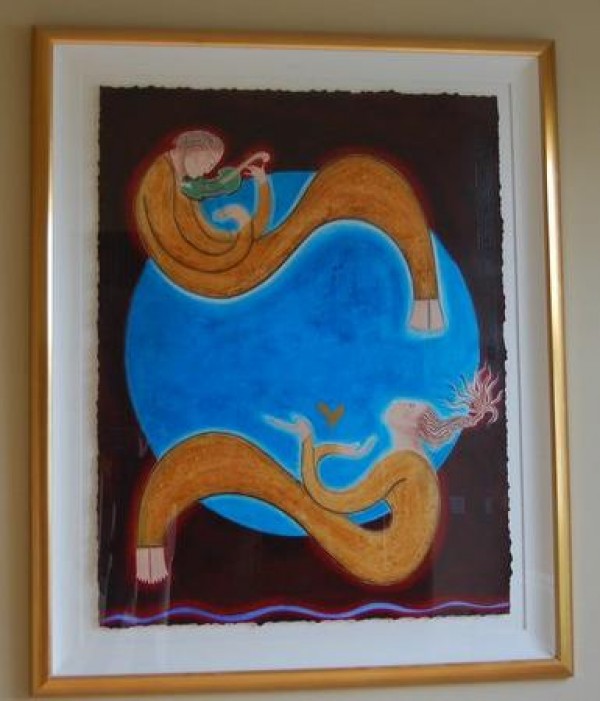 "Serenata - Blue Moon" Framed Original Multiple by Orlando, A.B.