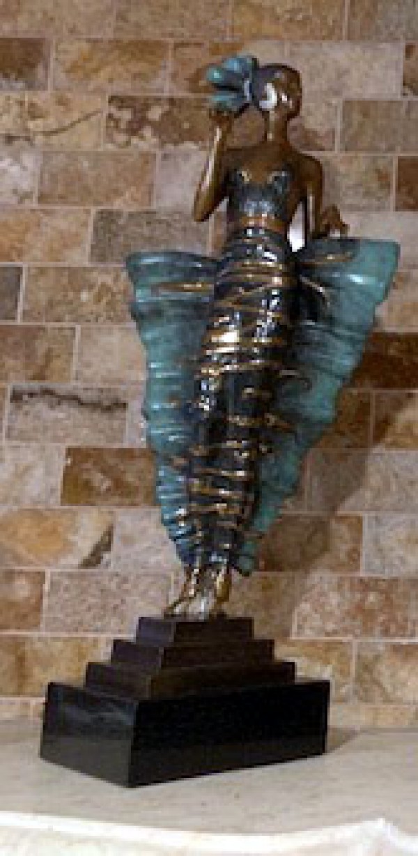 "Femme Fatale" Bronze Sculpture by Erte