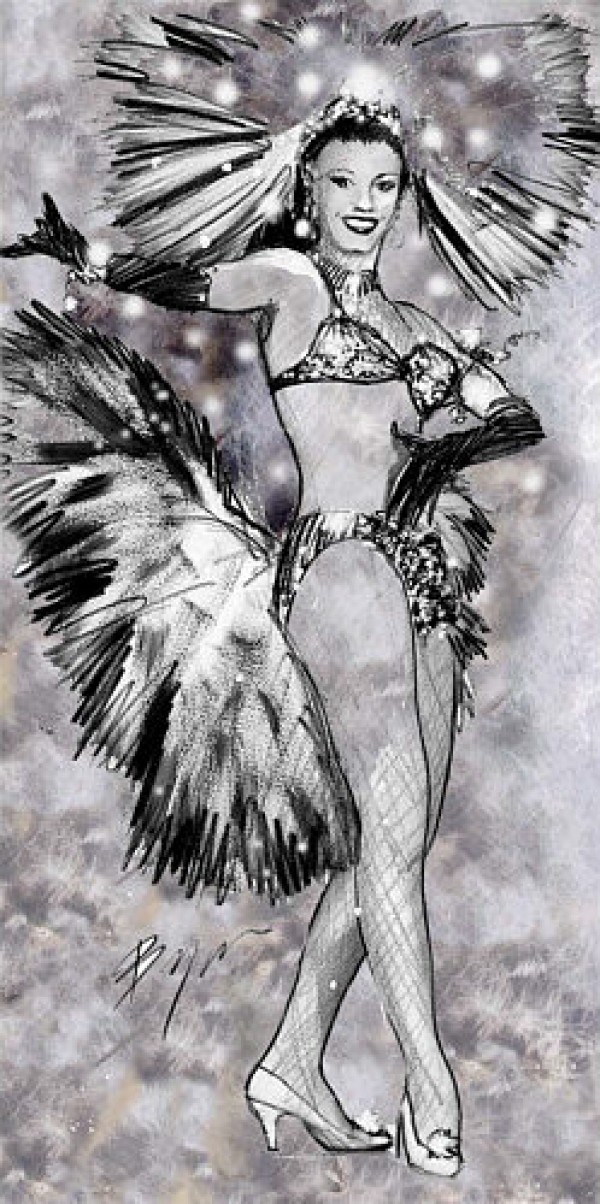 "Showgirl 3" Laminated Giclee by Michael Bryan