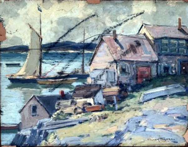 Walter Farndon Untitled Original double sided Oil on Board painting 