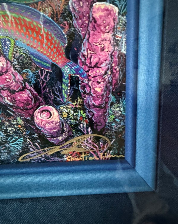 "Beyond the Reef" Framed Lassengraph triptych by Christian Riese Lassen