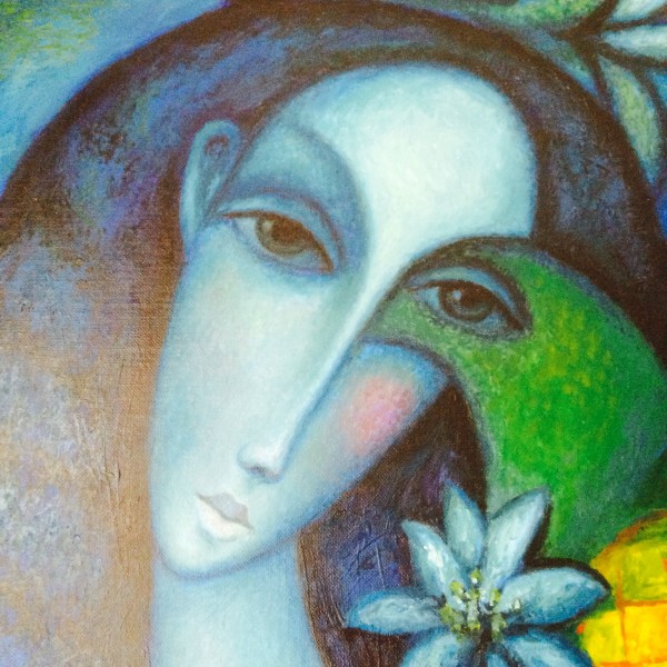 "Night Bird" original oil on canvas painting by Sergey Smirnov