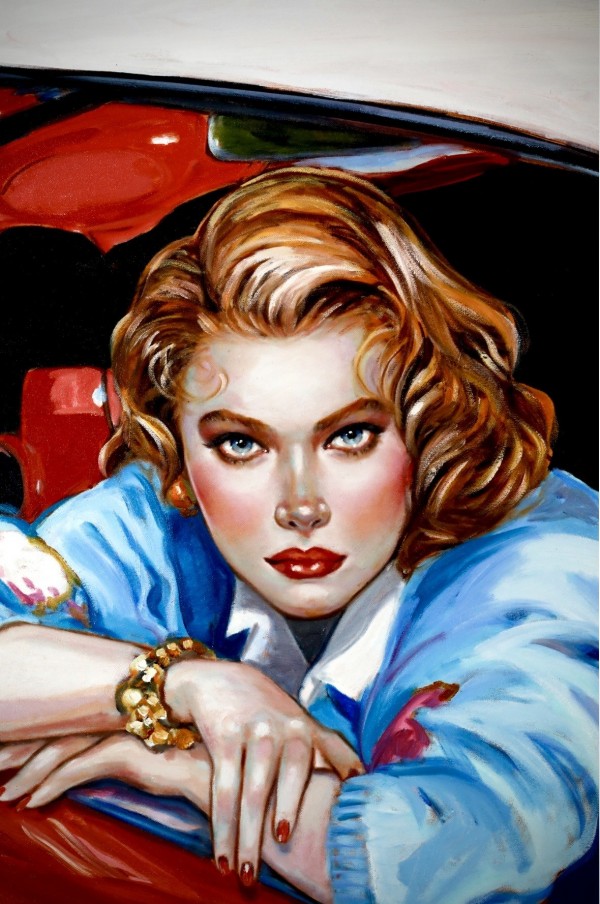 "Something to Talk About" Original Oil on Board by Colleen Ross