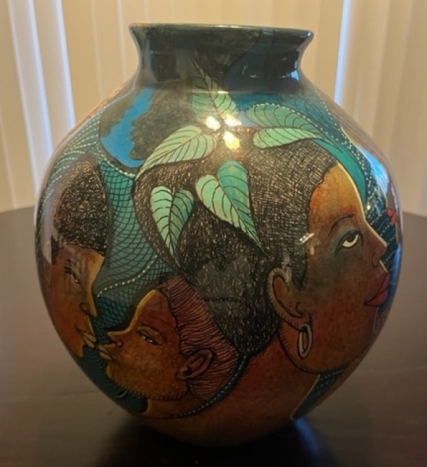 "Women of Color" Handl Blown, Hand Painted Glass by Dudley Vaccianna,
