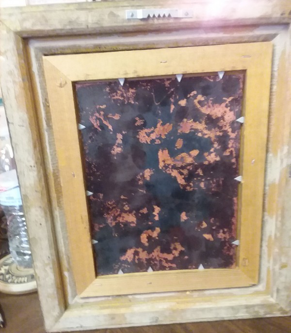 "Boy In Snow" enamel on copper by David Karp