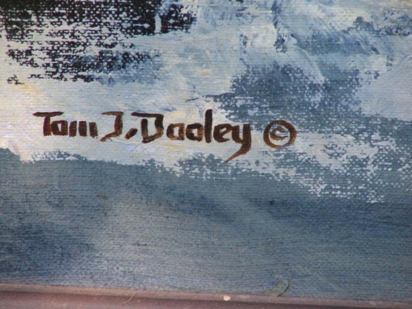 snow covered trail original painting by Tom Dooley