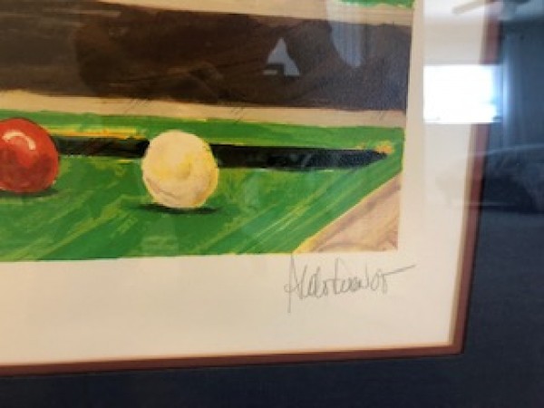 "Billiards at Cafe Paloma" Serigraph by Aldo Luongo