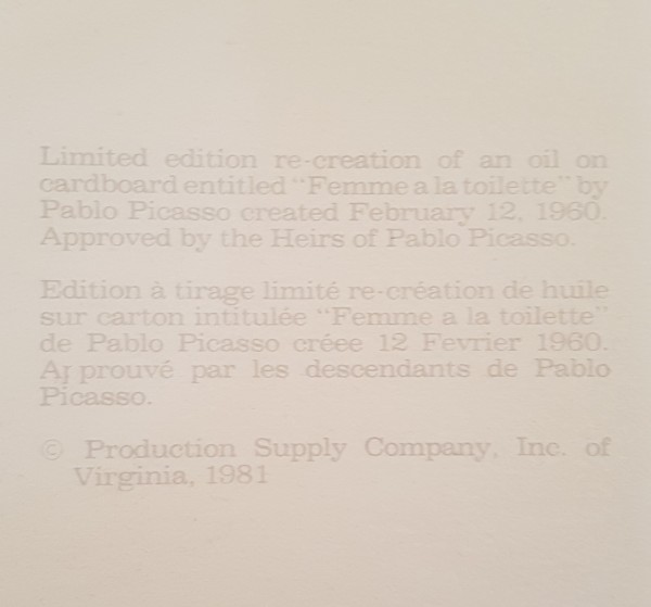 "Femme a La Toilette"