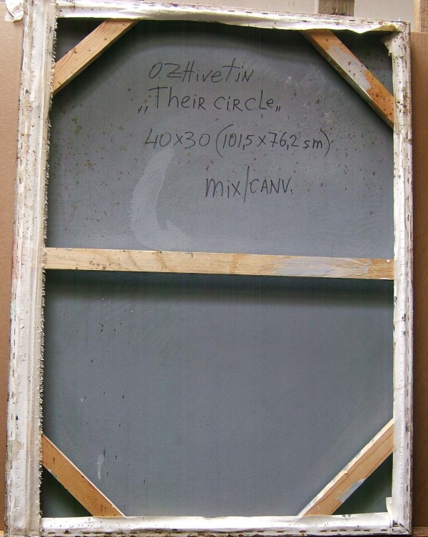 "Their Circle" Original Mixed Media on Canvas by Oleg Zhiventin