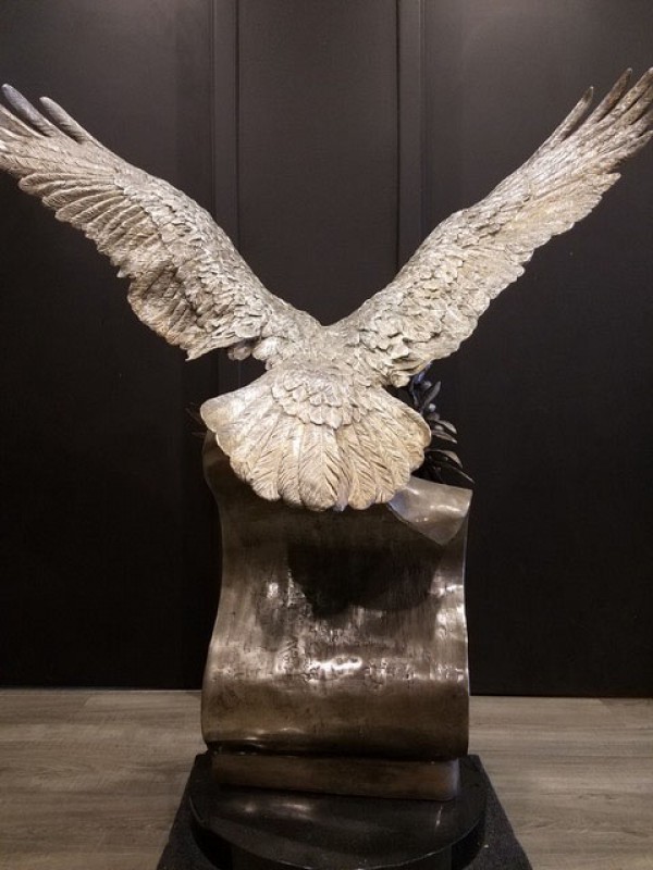 "The American Patriot" Bronze and Silver Sculpture by Lorenzo Ghiglieri