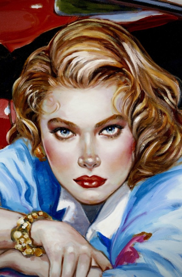 "Something to Talk About" Original Oil on Board by Colleen Ross