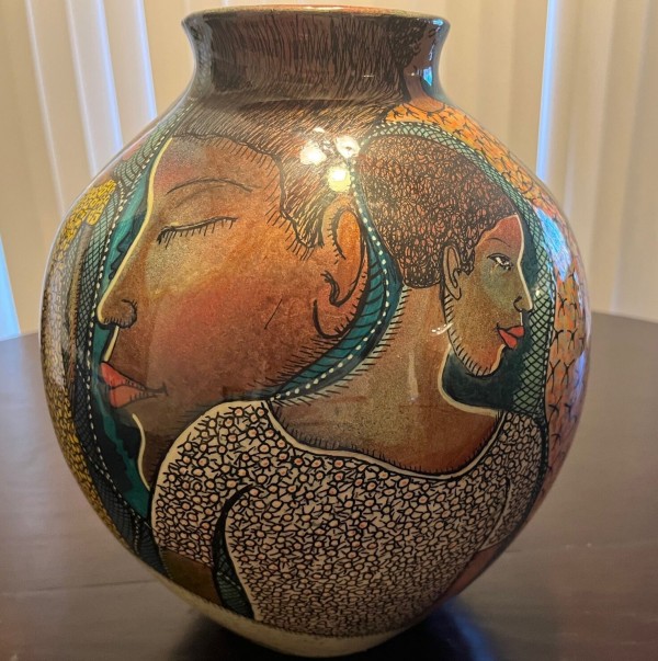 "Women of Color" Handl Blown, Hand Painted Glass by Dudley Vaccianna,