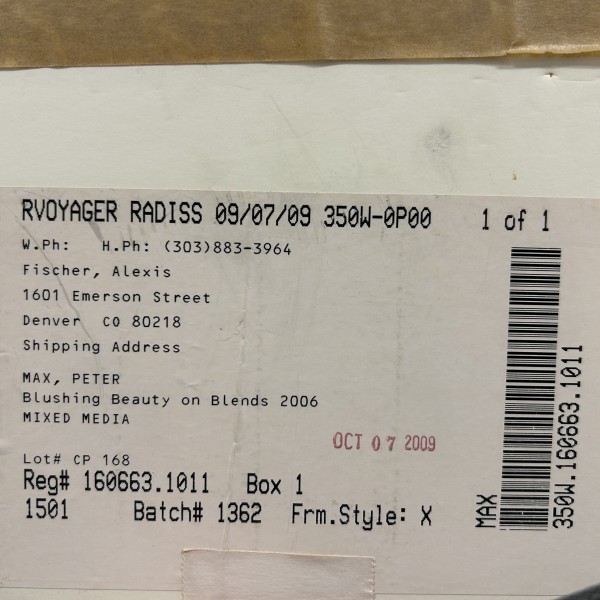 "Blushing Beauty on Blends" 2006 Unique Mixed Media Acrylic on Paper by Peter Max