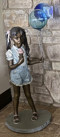 "Double Delight" Bronze Sculpture with Glass Balloons by Ramon Parmenter