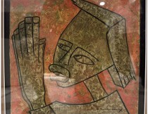 "Haitian Figure" an Original Oil on Paper by Angel Botello