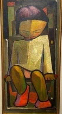 "Manuel" Original Oil on Wood by Angel Botello