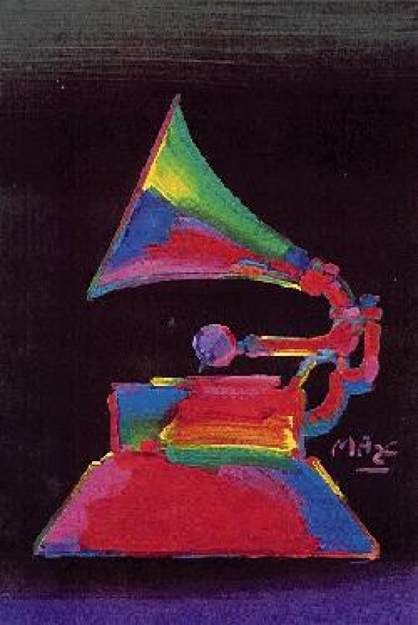 Grammy 89 original painting by Peter Max