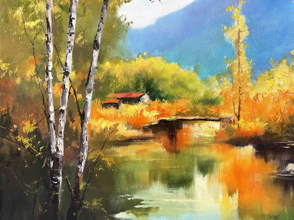 "Serene Autumn" Original Oil on Canvas by Thomas Leung