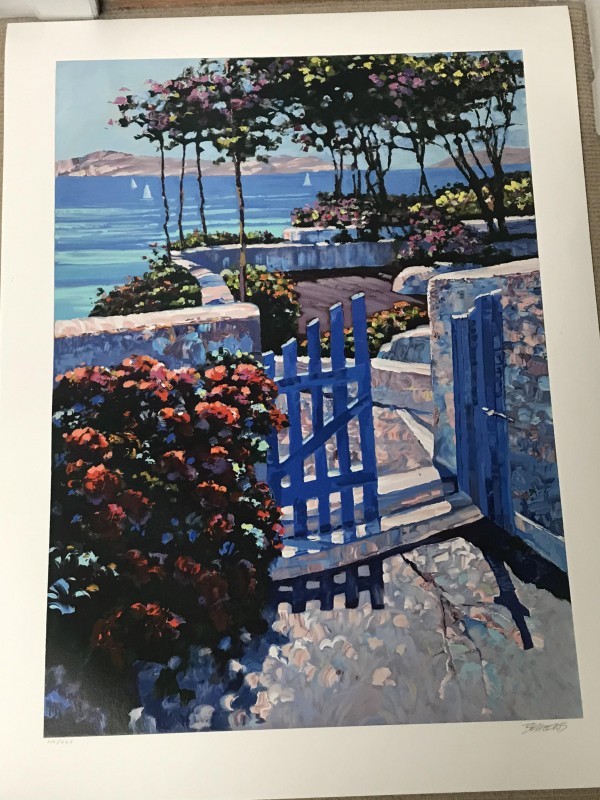 "Blue Gate" Serigraph on Paper by Howard Behrens 