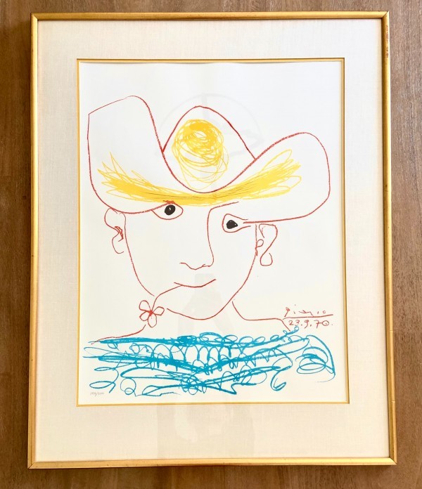 "Un Homme Avec une Fleur" ("A Boy with A Flower") Lithograph by Pablo Picasso