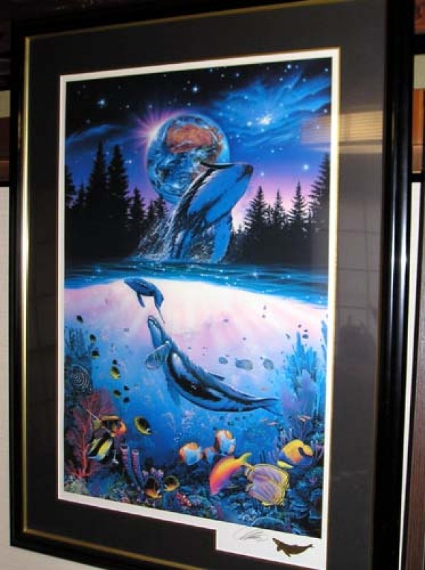 "Whale Star" Mixed Media Graphic on Paper by Christian Riese Lassen