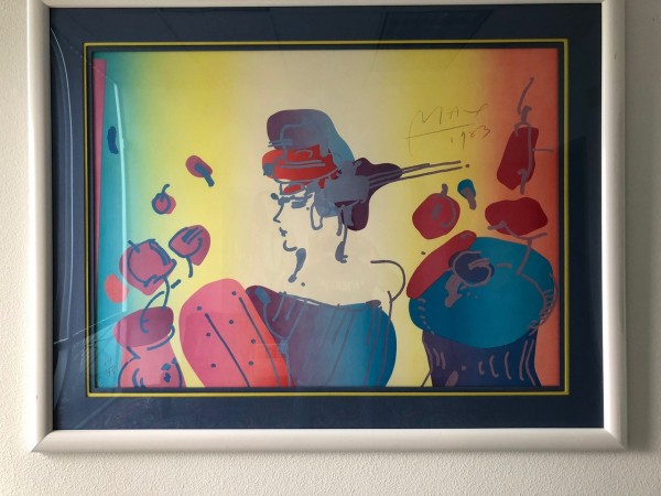 "Lady With Flowers" Lithograph by Peter Max from the Ladies of the 80's Suite