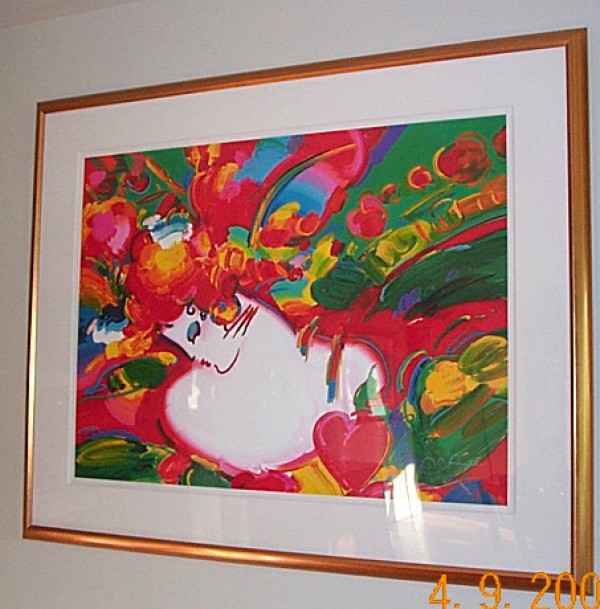 "Flower Blossom Lady" Framed Serigraph by Peter Max