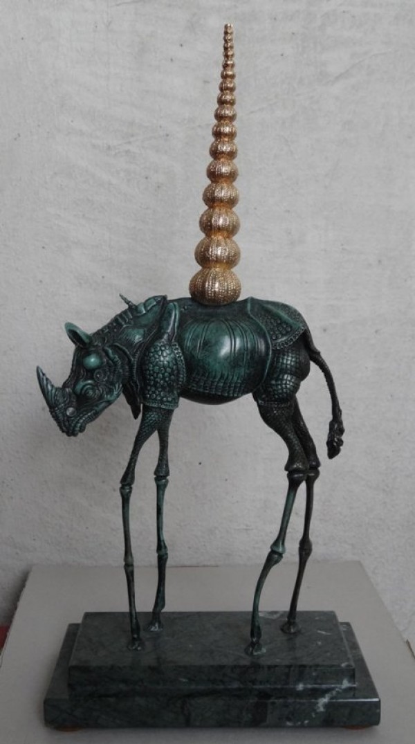 "Cosmic Rhinoceros" Bronze Sculpture by Salvador Dali