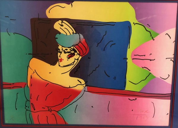 "Lady By The Window" Lithograph by Peter Max from the Ladies of the 80's Suite