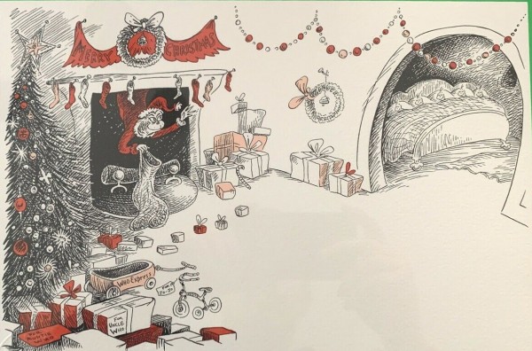 "If Santa Could Do It Then So Could Grinch" Lithograph on Somerset Paper by Dr. Seuss