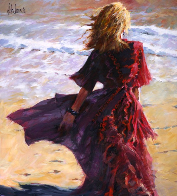 'Sunset Breeze in Red" Giclee/Canvas by Aldo Luongo
