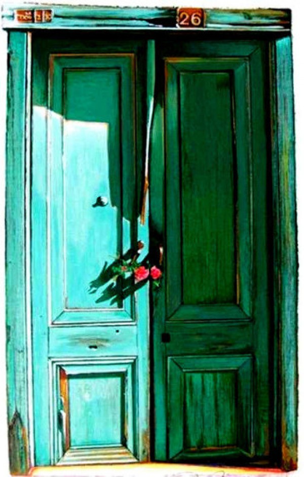 "Green Door #26" Serigraph on heavy paper by Igor Medvedev