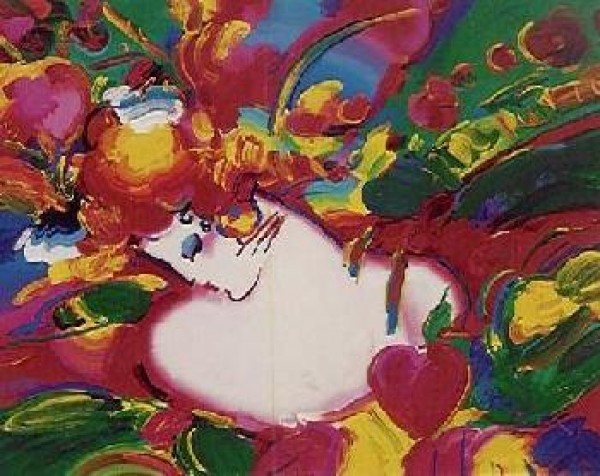 "Flower Blossom Lady" Serigraph by Peter Max