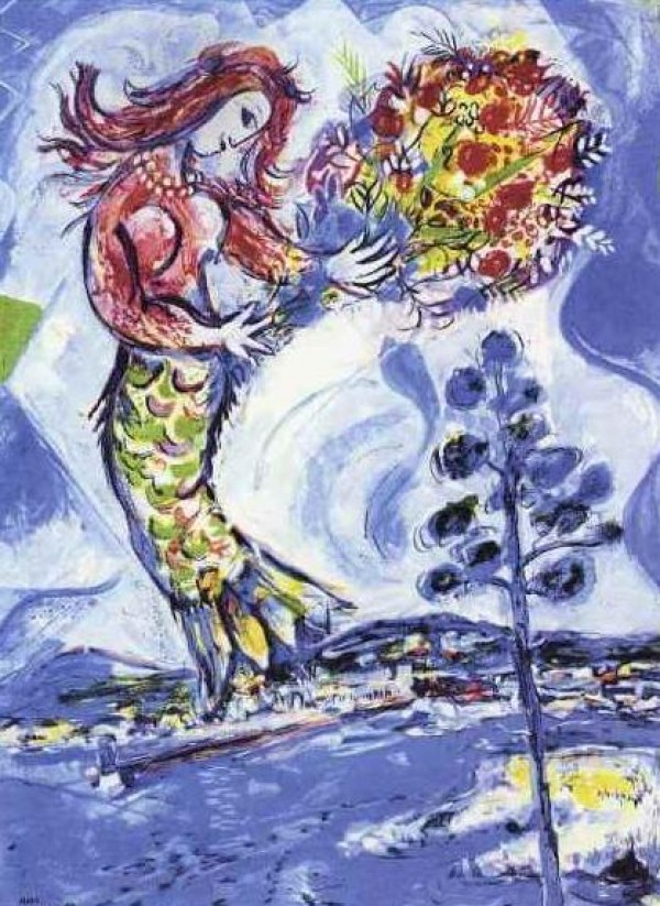 La Sirene au Pin" Plate-Signed Lithograph by Marc Chagall