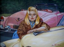 "Pink Cadillac" Original Oil on Canvas by Colleen Ross