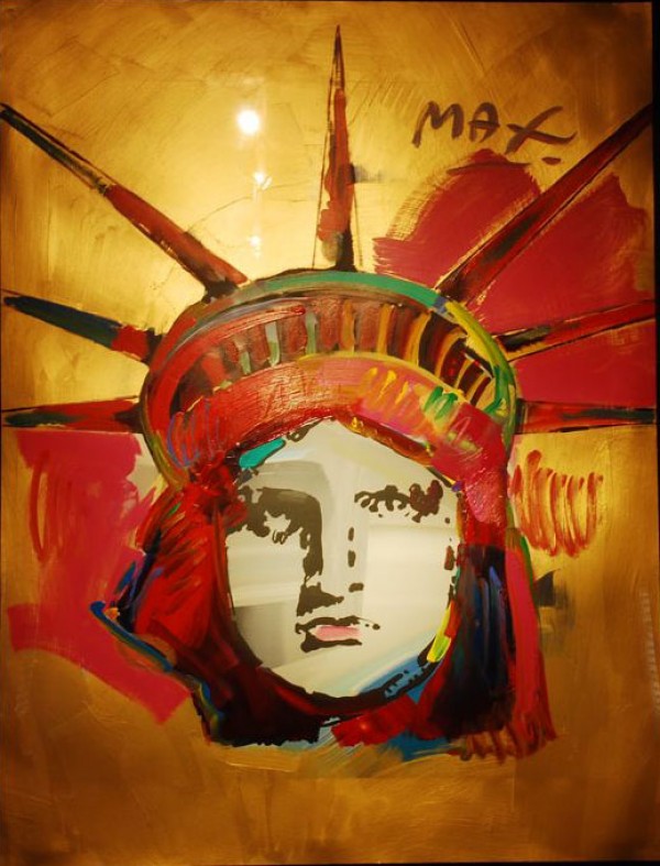 "Liberty" Unique Acrylic/Serigraph by Peter Max